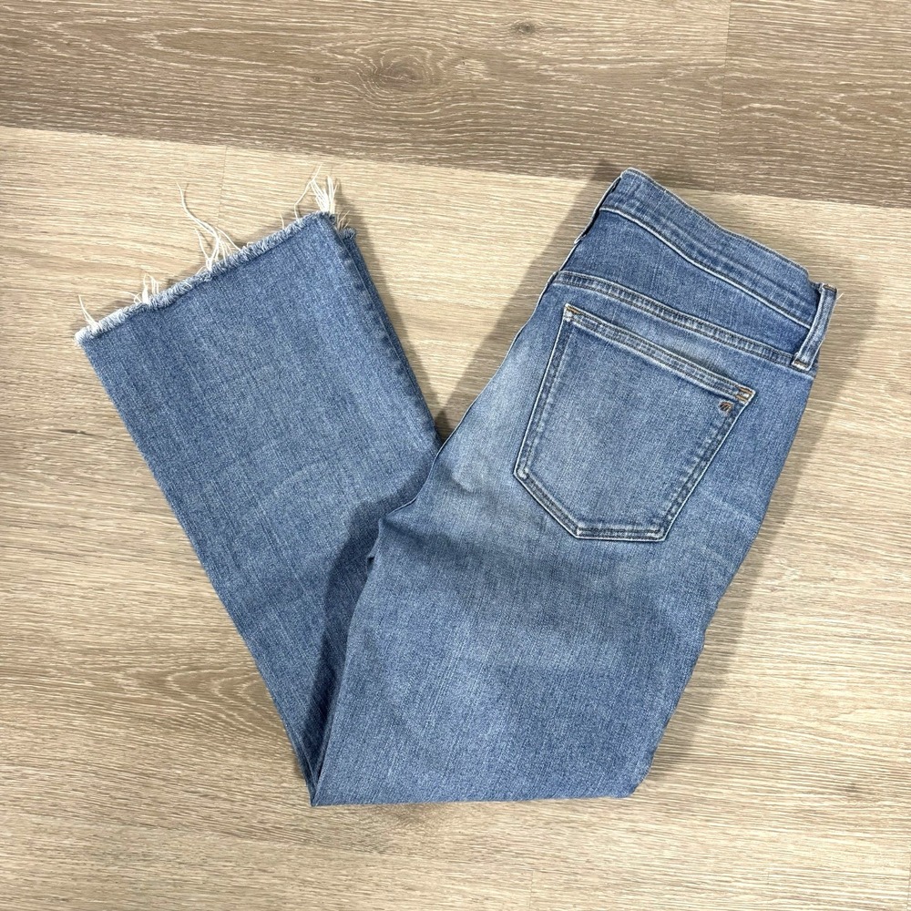 Madewell Light Blue Denim Wide Leg Jeans with Raw Hem